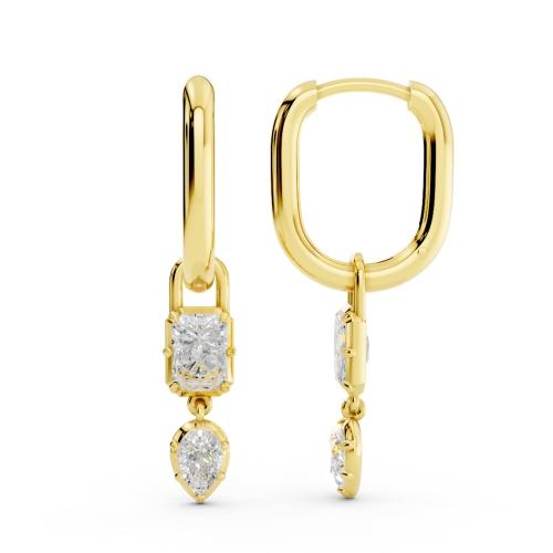 Bella By Ovani®  Lab-grown Diamonds Emerald And Pear Dangling Earrings 0.80 Ct. T.w.