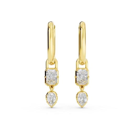 Bella By Ovani®  Lab-grown Diamonds Emerald And Pear Dangling Earrings 0.80 Ct. T.w.
