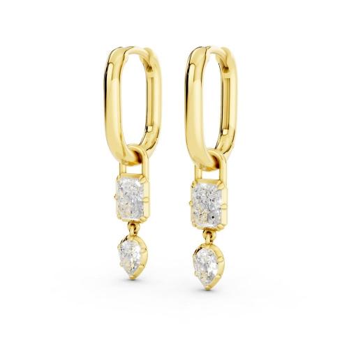Bella By Ovani®  Lab-grown Diamonds Emerald And Pear Dangling Earrings 0.80 Ct. T.w.