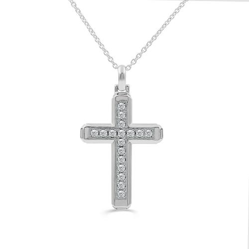 Link N Lock® Lab-grown Diamonds Cross Pendant-0.90 Ct. T.w.