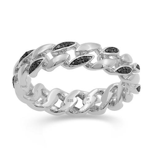 Link N Lock® Lab-grown Diamonds Cuban Mens Ring-0.20 Ct. T.w.