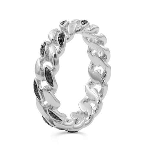 Link N Lock® Lab-grown Diamonds Cuban Mens Ring-0.20 Ct. T.w.