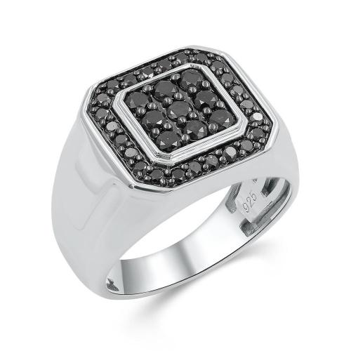 Link N Lock® Labgrown Black Diamond Mens Ring-1.00 Ct. T.w.