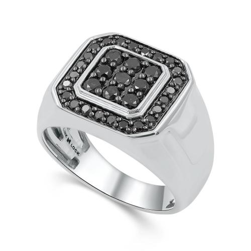 Link N Lock® Labgrown Black Diamond Mens Ring-1.00 Ct. T.w.