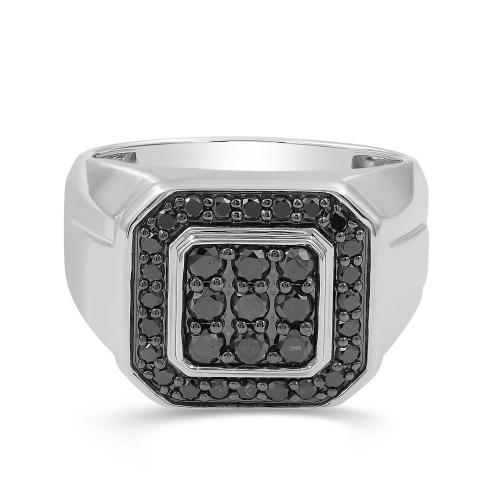 Link N Lock® Labgrown Black Diamond Mens Ring-1.00 Ct. T.w.