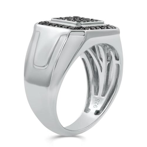 Link N Lock® Labgrown Black Diamond Mens Ring-1.00 Ct. T.w.