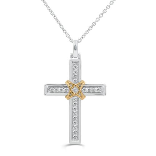 Link N Lock® Labgrown Black Diamond Cross Pendant-0.75 Ct. T.w.