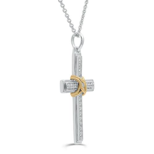 Link N Lock® Labgrown Black Diamond Cross Pendant-0.75 Ct. T.w.