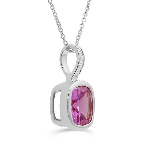 Love Spell® Lab-grown Diamonds Pink Sapphire Pendant-0.05 Ct. T.w.
