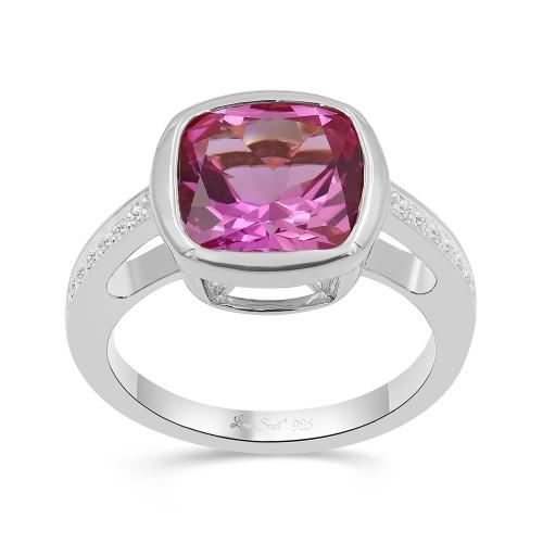 Love Spell® Lab-grown Diamonds Pink Sapphire Ring-0.10 Ct. T.w.