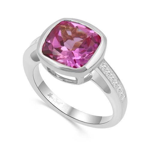 Love Spell® Lab-grown Diamonds Pink Sapphire Ring-0.10 Ct. T.w.