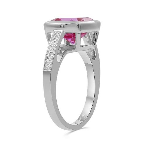 Love Spell® Lab-grown Diamonds Pink Sapphire Ring-0.10 Ct. T.w.