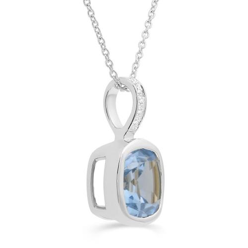Love Spell® Lab-grown Diamonds Blue Topaz Pendant-0.05 Ct. T.w.