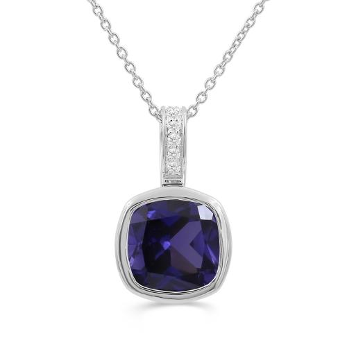 Love Spell® Lab-grown Diamonds Amethyst Pendant-0.05 Ct. T.w.