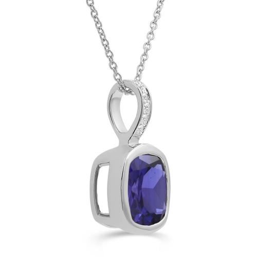 Love Spell® Lab-grown Diamonds Amethyst Pendant-0.05 Ct. T.w.