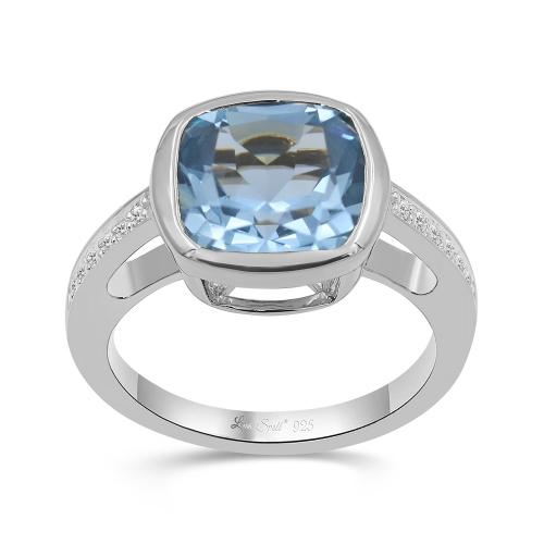 Love Spell® Lab-grown Diamonds Blue Topaz Ring-0.10 Ct. T.w.