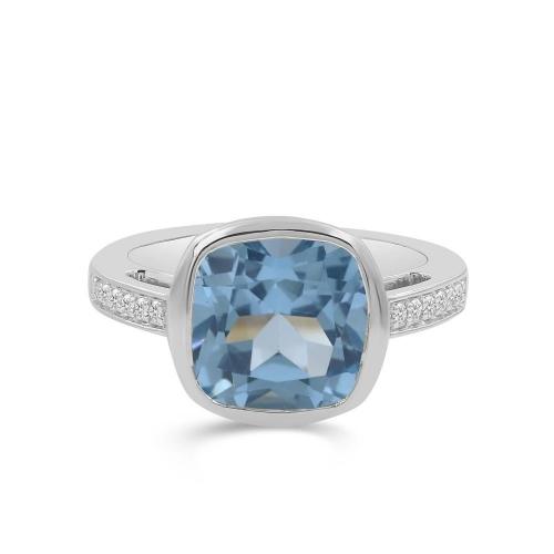 Love Spell® Lab-grown Diamonds Blue Topaz Ring-0.10 Ct. T.w.