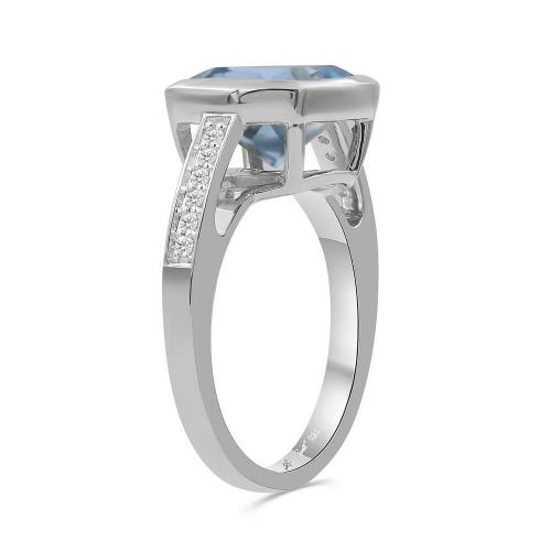Love Spell® Lab-grown Diamonds Blue Topaz Ring-0.10 Ct. T.w.