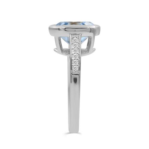 Love Spell® Lab-grown Diamonds Blue Topaz Ring-0.10 Ct. T.w.
