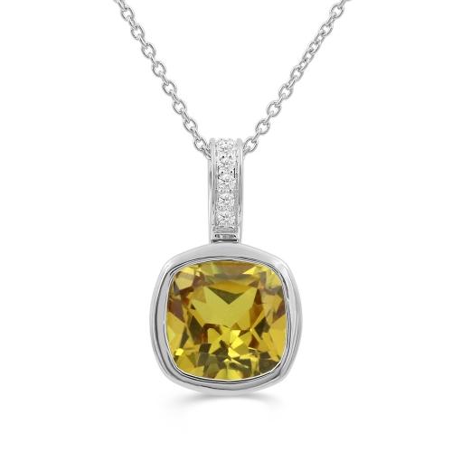 Love Spell® Lab-grown Diamonds Citrine Pendant-0.05 Ct. T.w.