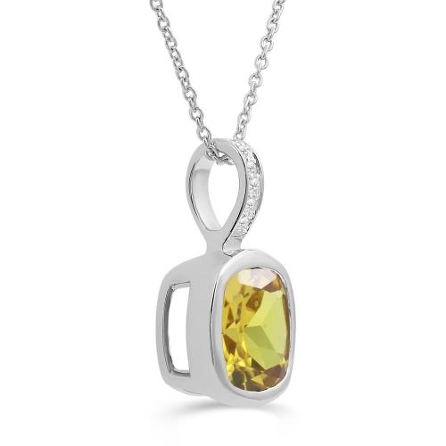 Love Spell® Lab-grown Diamonds Citrine Pendant-0.05 Ct. T.w.