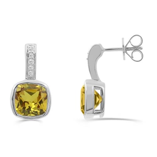 Love Spell® Lab-grown Diamonds Citrine Earring-0.10 Ct. T.w.