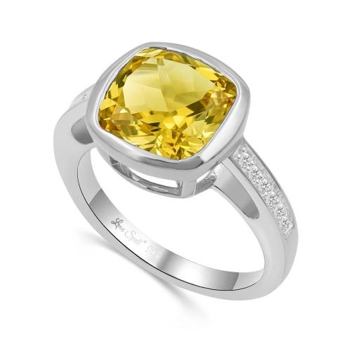 Love Spell® Lab-grown Diamonds Citrine Ring-0.10 Ct. T.w.
