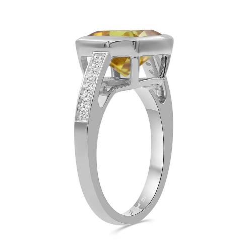 Love Spell® Lab-grown Diamonds Citrine Ring-0.10 Ct. T.w.