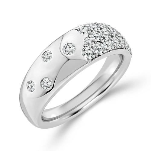 Lab-grown Diamonds 3-row Band 0.95 Ct.t.w