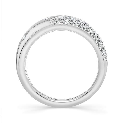 Lab-grown Diamonds 3-row Band 0.95 Ct.t.w