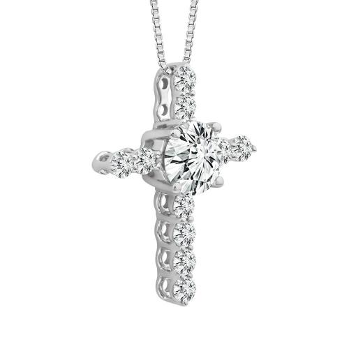 Bella By Ovani® Lab-grown Diamondss Cross Pendant 0.95 Ct.t.w