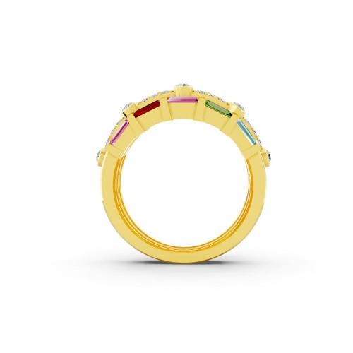 Aanika.v Multicolor Gemstones Band 0.25 Ct.t.w
