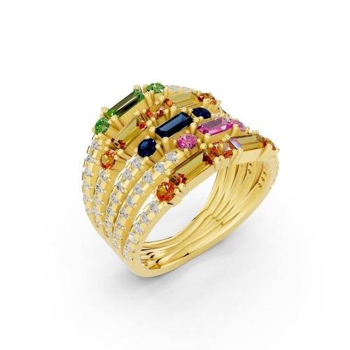 Aanika.v Multicolor Gemstones Band 0.75 Ct.t.w