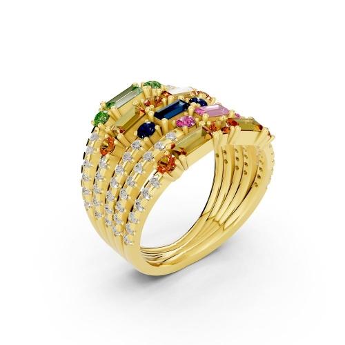 Aanika.v Multicolor Gemstones Band 0.75 Ct.t.w