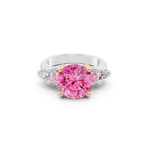 Ovani® Pink Labgrown Diamond Round Bridal Ring -4.75 Ct. T.w.