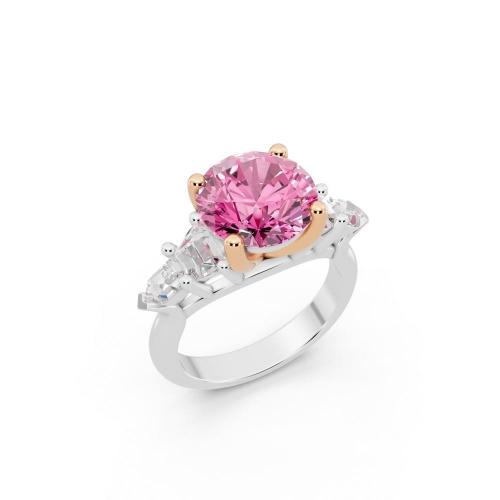 Ovani® Pink Labgrown Diamond Round Bridal Ring -4.75 Ct. T.w.