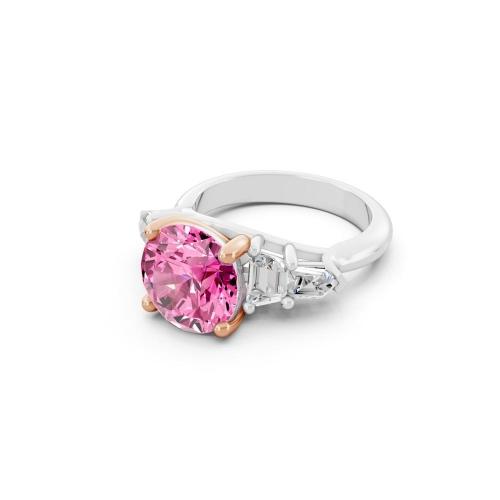 Ovani® Pink Labgrown Diamond Round Bridal Ring -4.75 Ct. T.w.