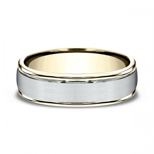 Two Tone Comfort-fit Design Wedding Ring