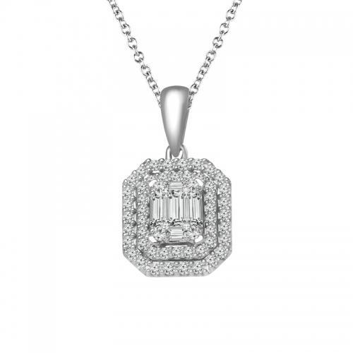 0.5ct. T.w. Diamond Time Square Pendant