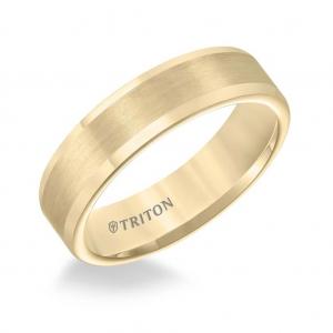 Triton 8MM Tungsten Carbide Satin Finish Flat Center With Bright Polish Round Edges Comfort Fit Wedding Band