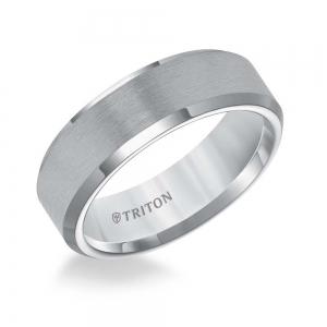 Triton 7MM Tungsten Carbide Bevel Edge Comfort Fit Band With Satin Center Finish