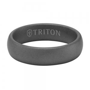 Triton 6mm Grey Tungsten Carbide Band With Light Sandblasted Finish And Rolled Edge thumbnail 2