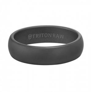 Triton Raw 6mm Raw Bevel Edge To Edge Low Dome Band W/sandblast Finish & Black Interior thumbnail 2