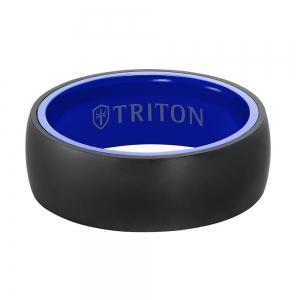 Triton Raw 8mm Tungsten Raw Black Dlc Band - Dome Profile, Ceramic Interior And Flat Edge thumbnail 2