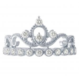 0.38 CT. T.W. Diamond Crown Ring In 14K Gold