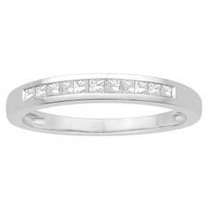 0.25 CT. T.W. Diamond Princess Channel Anniversary Band In 14K Gold
