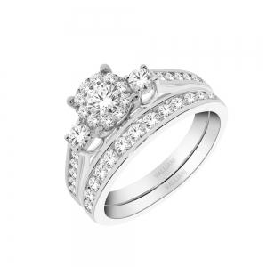 Diani® 3-stone Halo Bridal Ring Set - 1 Ct. T.w. thumbnail 2