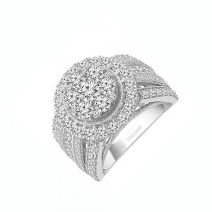 Everlasting Love® Round Cluster With Halo Diamond Engagement Ring - 3 Ct. T.w. thumbnail 2