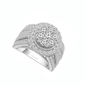 Everlasting Love® Round Cluster With Halo Diamond Engagement Ring - 3 Ct. T.w. thumbnail 3