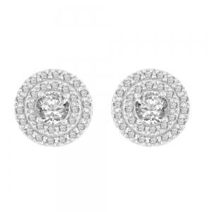 Novello Lab-grown Diamonds Double Halo Studs - 1.50 Ct. T.w. thumbnail 2
